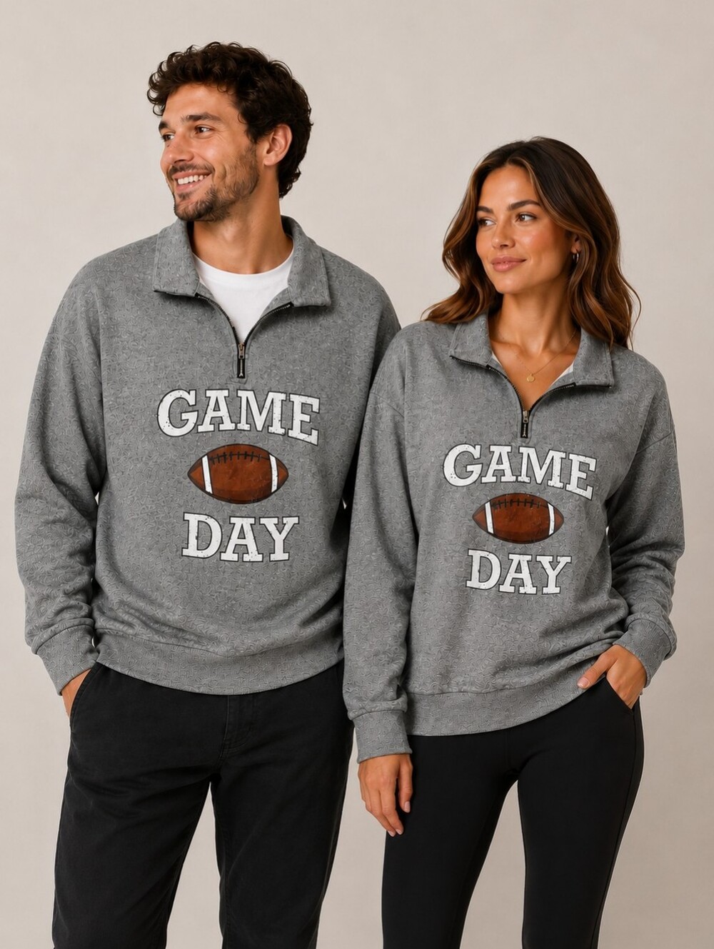 Men's or Women's Game Day Quarter-Zip Sweatshirt - Gray - NWOT